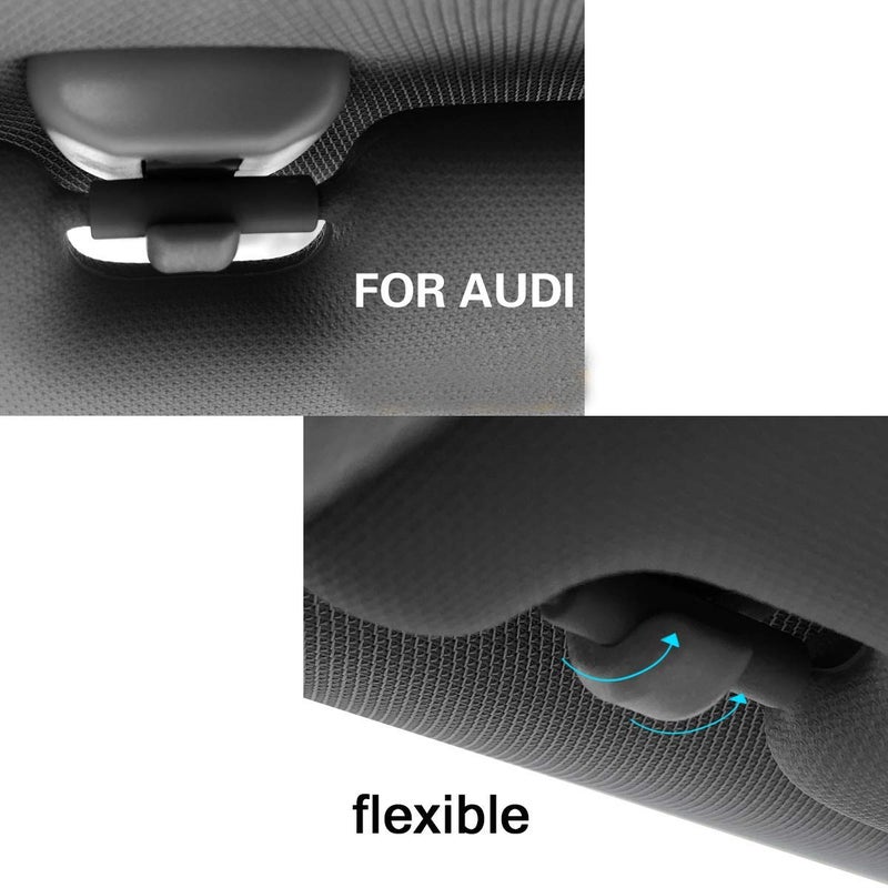 Emoly 2 Pack Portable Interior Sun Visor Hook Clip Bracket for Audi A1 A3 A4 A5 Q3 Q5(8E0 857 562) - Black - Image 2